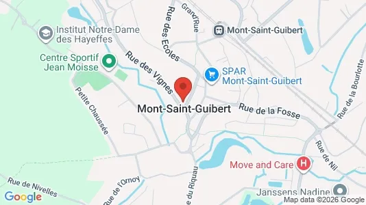 Apartments for rent i Mont-Saint-Guibert - kort over placeringen