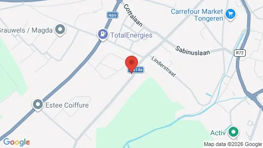 Apartments for rent i Tongeren - kort over placeringen