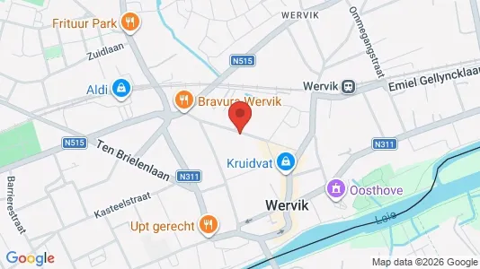 Apartments for rent i Wervik - kort over placeringen
