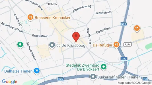 Apartments for rent i Tienen - kort over placeringen