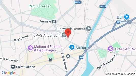 Apartments for rent i Brussels Anderlecht - kort over placeringen