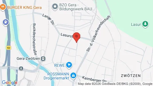 Apartments for rent i Gera - kort over placeringen