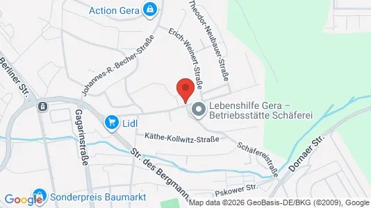 Apartments for rent i Gera - kort over placeringen
