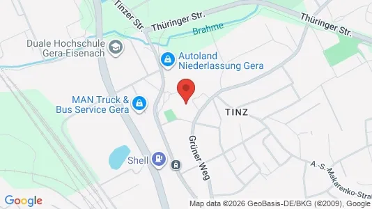 Apartments for rent i Gera - kort over placeringen
