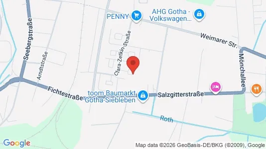 Apartments for rent i Gotha - kort over placeringen