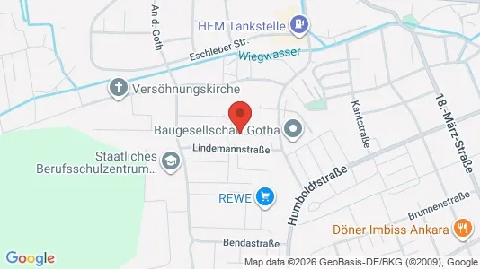 Apartments for rent i Gotha - kort over placeringen