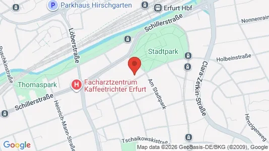 Apartments for rent i Erfurt - kort over placeringen