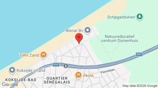 Apartments for rent i Koksijde - kort over placeringen