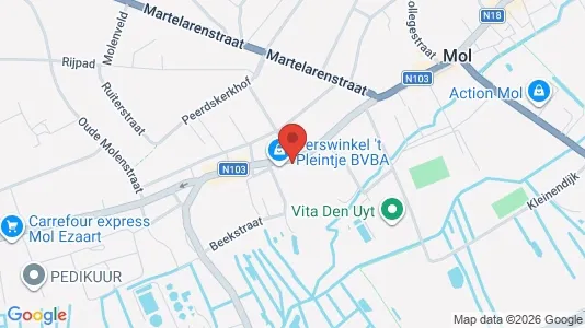 Apartments for rent i Mol - kort over placeringen