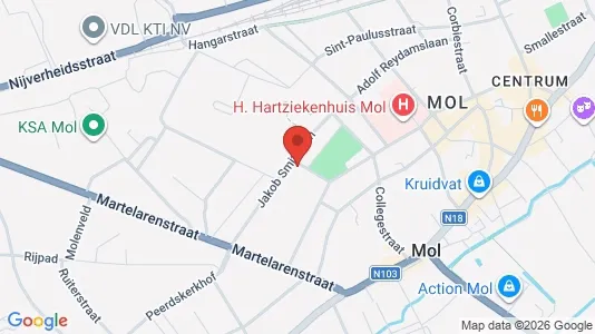 Apartments for rent i Mol - kort over placeringen