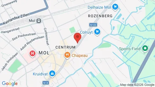 Apartments for rent i Mol - kort over placeringen