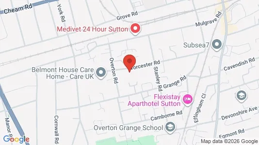 Rooms for rent i Sutton - Surrey - kort over placeringen