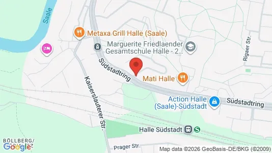 Apartments for rent i Halle (Saale) - kort over placeringen