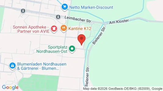 Apartments for rent i Nordhausen - kort over placeringen