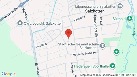 Apartments for rent i Paderborn - kort over placeringen