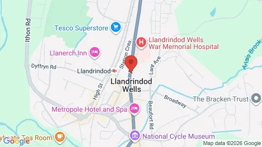 Apartments for rent i Llandrindod Wells - Powys - kort over placeringen