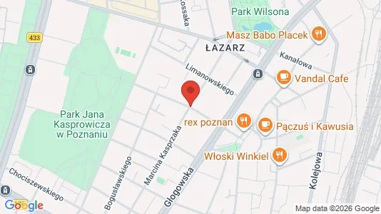 Rooms for rent i Poznań - kort over placeringen