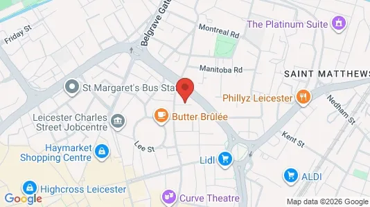 Apartments for rent i Leicester - Leicestershire - kort over placeringen
