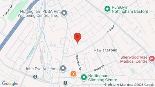 Apartments for rent i Nottingham - Nottinghamshire - kort over placeringen