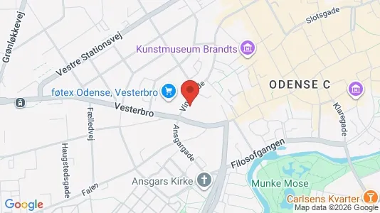 Apartments for rent i Odense C - kort over placeringen