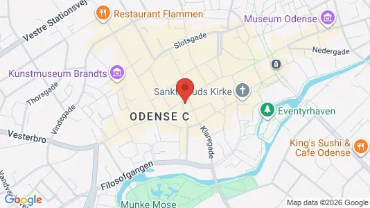 Apartments for rent i Odense C - kort over placeringen