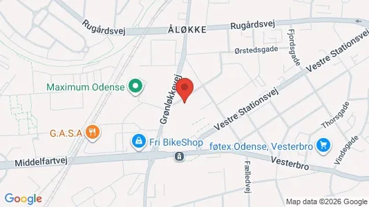 Apartments for rent i Odense C - kort over placeringen