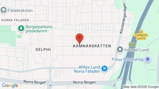 Rooms for rent i Lund - kort over placeringen