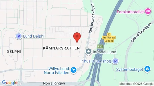 Rooms for rent i Lund - kort over placeringen
