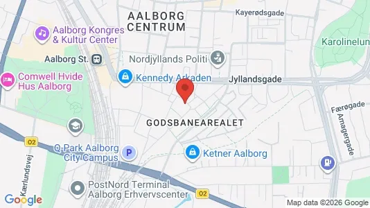 Apartments for rent i Aalborg Center - kort over placeringen
