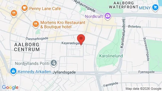 Apartments for rent i Aalborg Center - kort over placeringen