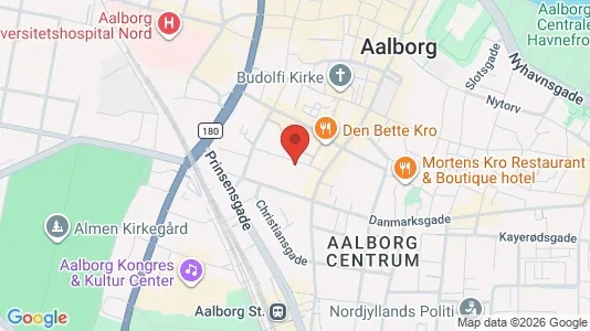 Apartments for rent i Aalborg Center - kort over placeringen