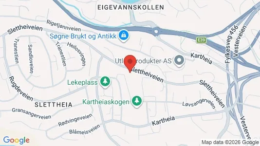 Rooms for rent i Kristiansand - kort over placeringen