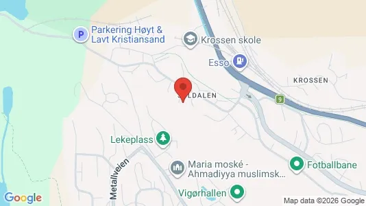 Rooms for rent i Kristiansand - kort over placeringen