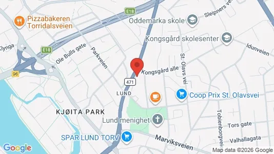 Rooms for rent i Kristiansand - kort over placeringen