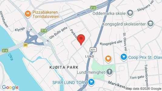 Rooms for rent i Kristiansand - kort over placeringen