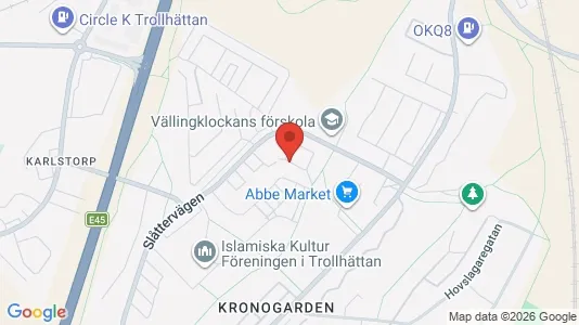 Rooms for rent i Trollhättan - kort over placeringen