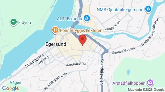 Rooms for rent i Eigersund - kort over placeringen