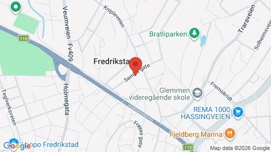 Rooms for rent i Fredrikstad - kort over placeringen