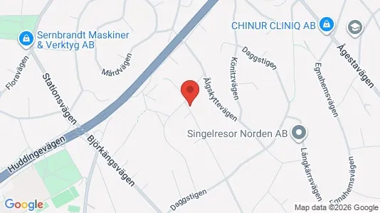 Rooms for rent i Huddinge - kort over placeringen