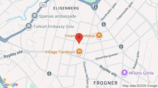 Rooms for rent i Oslo Frogner - kort over placeringen