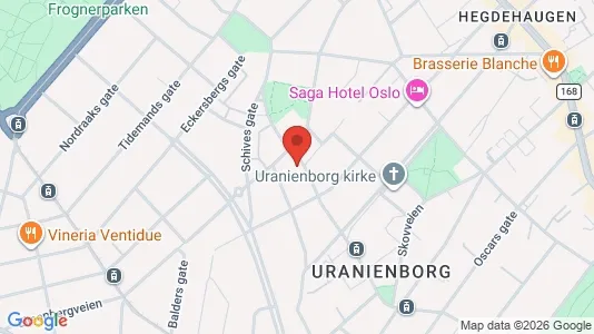 Rooms for rent i Oslo Frogner - kort over placeringen