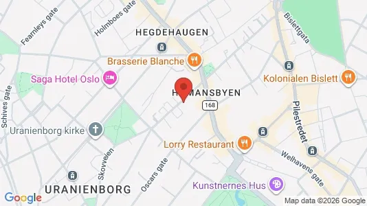 Rooms for rent i Oslo Frogner - kort over placeringen
