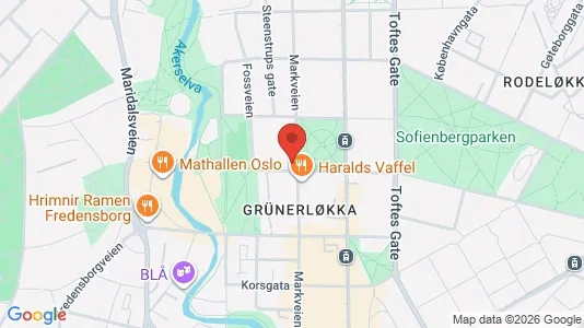 Rooms for rent i Oslo Grünerløkka - kort over placeringen