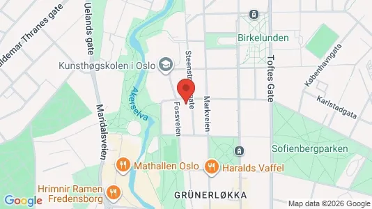 Rooms for rent i Oslo Grünerløkka - kort over placeringen
