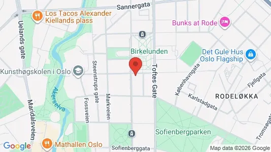 Rooms for rent i Oslo Grünerløkka - kort over placeringen