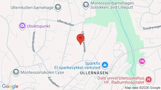 Rooms for rent i Oslo Ullern - kort over placeringen
