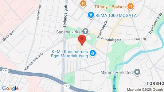 Rooms for rent i Oslo Sagene - kort over placeringen