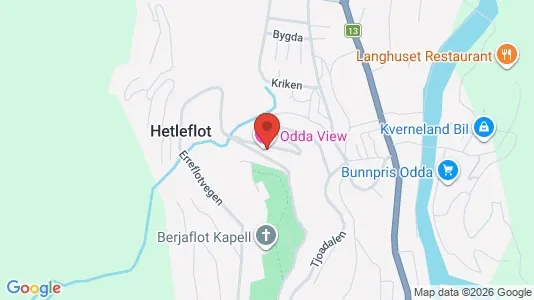Rooms for rent i Odda - kort over placeringen