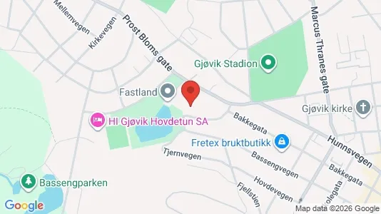 Rooms for rent i Gjøvik - kort over placeringen