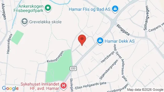 Apartments for rent i Hamar - kort over placeringen